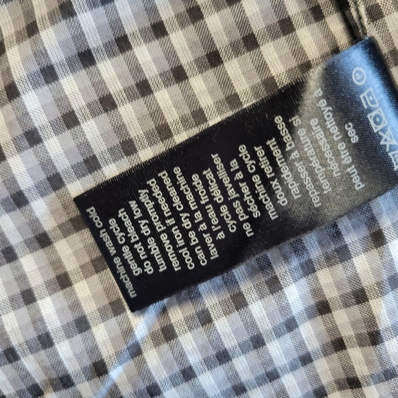 NWT John Varvatos Button Up Shirt Men's Medium Long Sleeve Gray Plaid Cotton - Picture 8 of 11